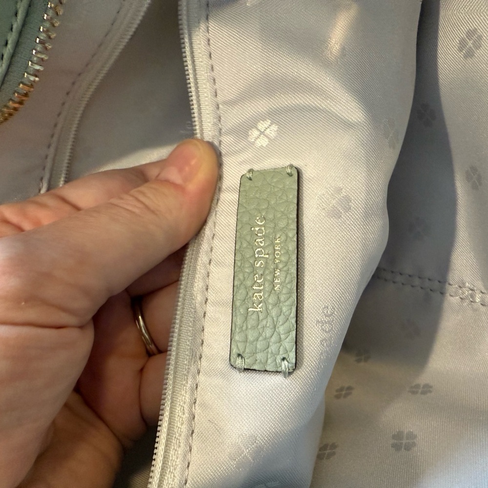Kate Spade medium mint pebbled leather zip tote NWT - Picture 13 of 15